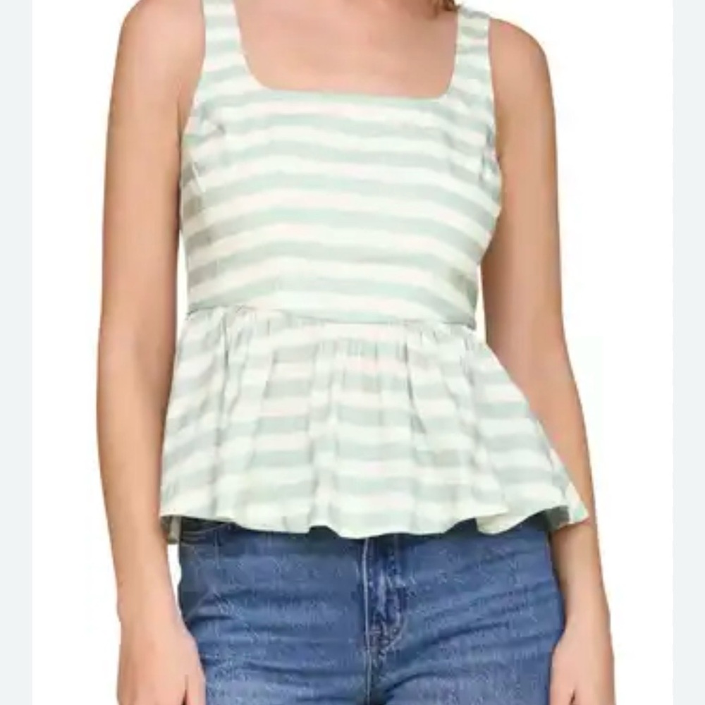 NEW Avec Les Filles Square Neck Peplum Top, XS
